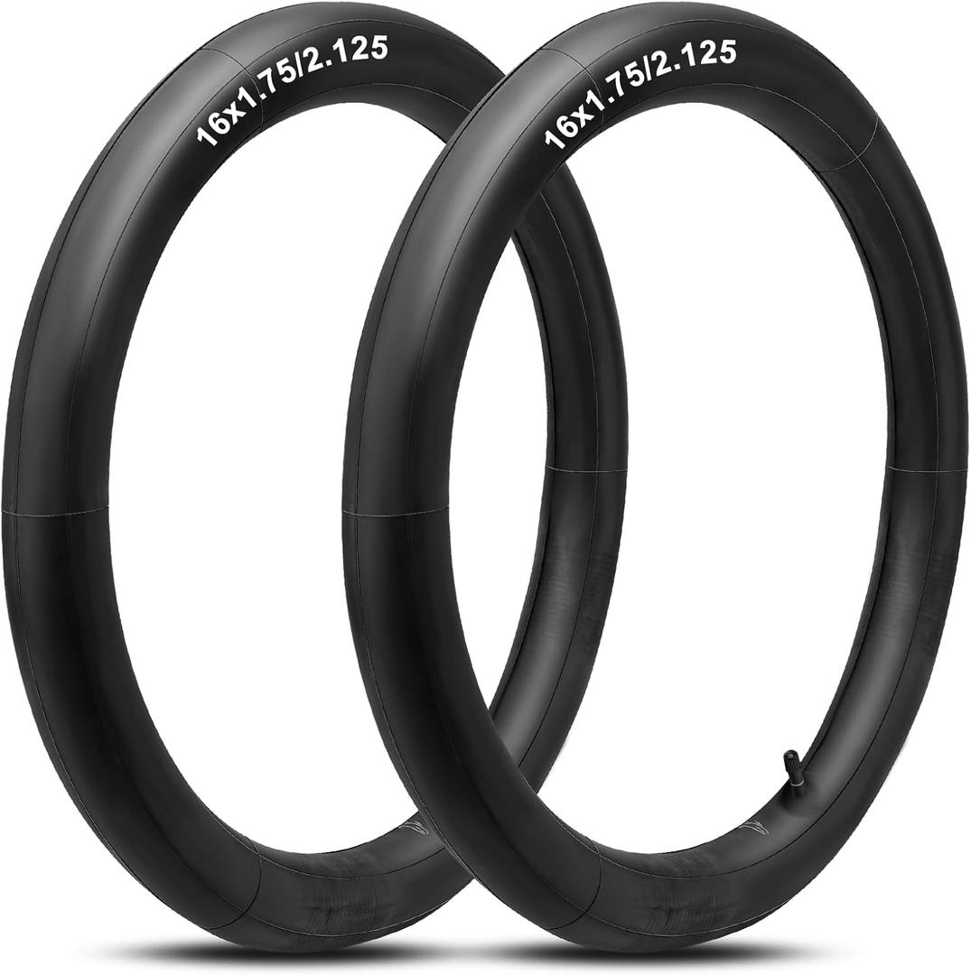 16" Bike Tubes (2-Pack) 16x1.75/2.125 Heavy Duty Butyl Rubber Inner Tubes with Schrader Valve Compatible with 16x1.75,1.90,1.95,2.0,2.10,2.125 Tire for Kids & Adult Bicycles, Mountain Bike by Cenipar
