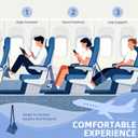 Airplane Foot Hammock, No Collapse Foot Rest for Plane Travel with Extended Adjustment Strap, Portable Desk Foot Hammock with,Cotton Denim, Foot Sling Travel Essentials to Relax Your Feet (Dark Blue)
