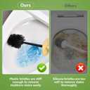 SUBEKYU Toilet Brush, Toilet Bowl Brush and Holder Set, Bathroom Toilet Bowl Cleaner for Deep Cleaning, Black