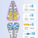 Travel Pill Organizer, 7 Compartments Portable Pill Box with Moisture-Proof Desiccant & Portable Handle, Small Pill Case for Daily Vitamins, Medicine