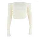 Spring Autumn New Sexy Black Strapless Slim Tank Top Yellow Mesh Flared Sleeve Long Sleeve Navel T-Shirt  Size S