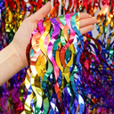 Shiny Wave Metallic Tinsel Foil Fringe Curtains 3.3x6.6ft Colorful Streamer for Party Decorations Birthday Wedding Graduation Baby Shower 2 Packs