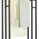 sagetta Black Free Standing Towel Racks for Bathroom 35.83" Towel Hanger and Dryer Rack Removable Pool Racks with Wheels 3 Tiers Carbon Steel Rustproof