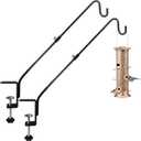 Fence Deck Hook 27.5 Inch Heavy Duty Clamp-On Deck Rail Balcony Railing Hanger for Hanging Bird Feeders, Plants, Flower Baskets,Windchimes, Lanterns,Holiday Decoration (2)