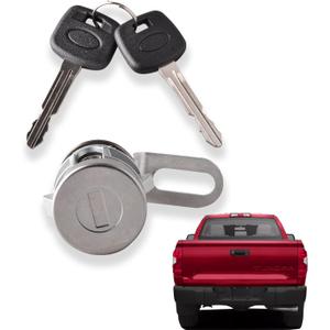 Tailgate Door Lock Cylinder&Key Compatible for Toyota Tundra 2014-2021 Tacoma 2016-2022 Back Rear Door Lock Cylinder Replace 69055-0C030