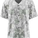 Baseball Jersey for Men,Blank Baseball Jerseys Shirts Short Sleeve Hip Hop Sports Casual Button-Down Uniforms (M)