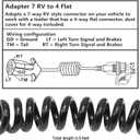 5ft 7 Way Round to 4 Way Pin Flat Trailer Connector Adapter Coiled Wiring Cable, 7 Pin Round to 4 Pin Flat Trailer Wiring Adapter Extension Harness for Truck RV Trailer 60inch