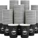 TV TOPVALUE 360 Pack 8 oz Paper Coffee Cups, Disposable Black Paper Cups for Hot Beverage, Drinking Water, Used for Cafes, Offices and Events