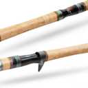 HANDING Magic L BFS Rod Ultralight Fishing Rod 2-Piece Spinning & Baitcaster Rod with Fuji O+A Guides Cork Handle 30T Carbon for Trout Crappie Bluegill Yellow Perch Sunfish White Bass Smallmouth