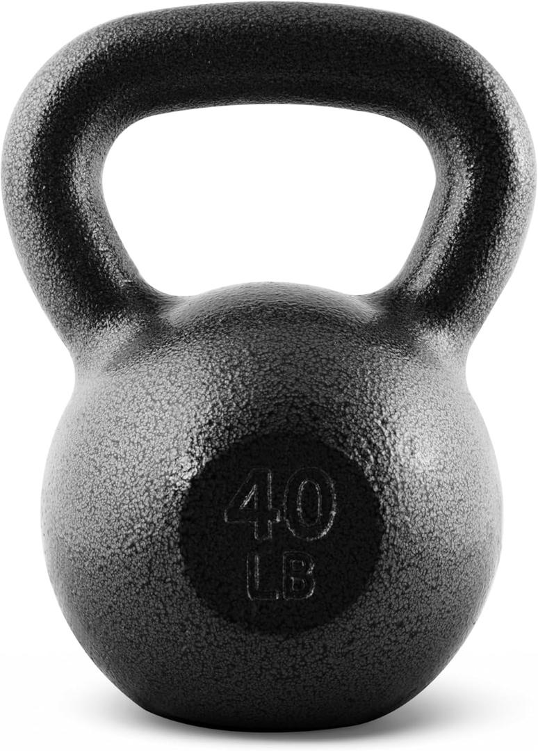CAP Barbell Cast Iron Kettlebell - Coated Options, Singles and Sets, Multiple Weight Choices (40 pounds)