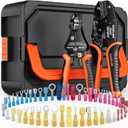 SOMELINE Heat Shrink Connector Crimping Tool Kit  48 Assorted Sizes (22-10 AWG) Marine-Grade Heat Shrink Terminals, Crimp Pliers & Wire Stripper  for Automotive, Marine & Electrical Panels