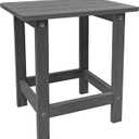 Outdoor Side Table, HDPS Single Adirondack Side Table Weather Resistant, Table for Adirondack Chair, Outside End Table for Patio, Pool, Deck, Porch, Outdoor or Indoor Use, Grey