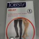 JOBST Relief 20-30 mmHg Thigh High Compression Stockings with Silicone Band, Open Toe, Beige, Medium (Medium (1 Pair))