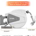 Ayleid Retractable Garden Hose Reel,1/2 in x 130 ft Wall Mounted Hose Reel, with 9- Function Sprayer Nozzle, Any Length Lock/Slow Return System/Wall Mounted/180Swivel Bracket (Gray)