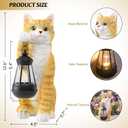 WONDER GARDEN Solar Cat Garden Statue - Outdoor Cat Statues, Orange Cat Figurines with Solar Lantern Light for Patio, Yard, Lawn, Gardening Gifts for Women and Mom(11" Orange Cat)