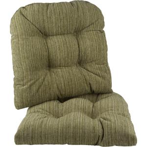 Klear Vu Gripper Overstuffed Universal Non-Slip Dining Chair Cushions for Kitchen Decor or Office Use, U-Shaped Skid-Proof Seat Pad, 17x17 Inches, 2 Count (Pack of 1), Chenille Green