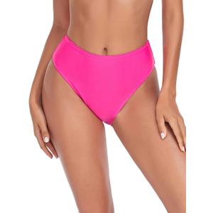 RELLECIGA Women's High Cut Bikini Bottom (Large), Neon Rose