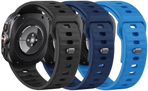NotoCity Sport WatchBands Compatible with Samsung Galaxy Watch Ultra Bands,Breathable Soft Silicone Band for Galaxy Watch Ultra Bands 47mm for Men Women,Black