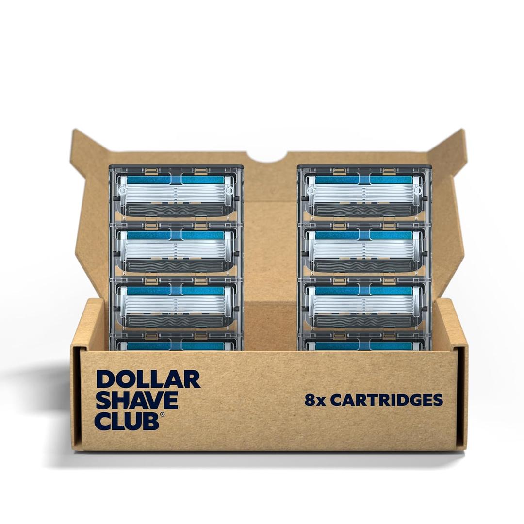 Dollar Shave Club | 6 Blade Razor Refills (8 Pack) | 6 Stainless Steel Blades for a Close & Comfortable Shave (8 Count (Pack of 1))