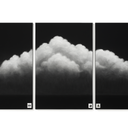 Large Framed Dark Moody Wall Art for Living Room, 3 Piece Academia Goth Canvas Prints Artwork for Walls, Black and White Rainy Cloud Surreal Pictures for Bedroom Wall Decor - Total Size 30x60 Inch