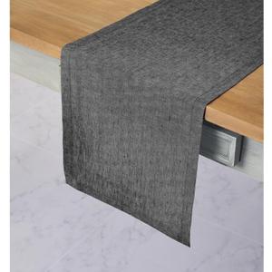 Solino Home Linen Table Runner 36 Inches - 100% Pure Linen Charcoal Grey Table Runner 14 x 36 Inch Ideal for Dresser and Coffee Tables - Athena