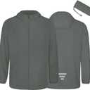 TCCFCCT Men's UPF 50+ Full Zip Sun Protection Hoodie Long Sleeve Light Jacket Sun Shirts for Men Hiking Fishing Zip Pockets (4X-Large, Grey)