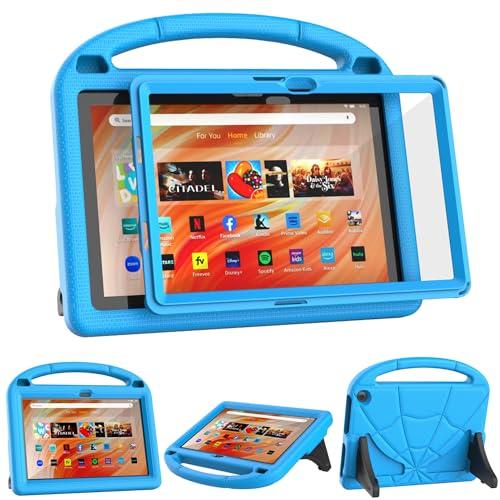 Fire HD 10 & HD 10 Plus Tablet Case for Kids(13/11th Gen, 2023/2021 Release)- Patamiyar Lightweight Shockproof Case with Screen Protector Handle Stand for Fire HD 10 Kids&Kids Pro -Blue