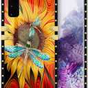 Compatible with Samsung Galaxy S20 Case,4-Dragonfly in The Flower Galaxy S20 Soft TPU Shockproof Protective Cover Case for Samsung Galaxy S20 6.2-inch