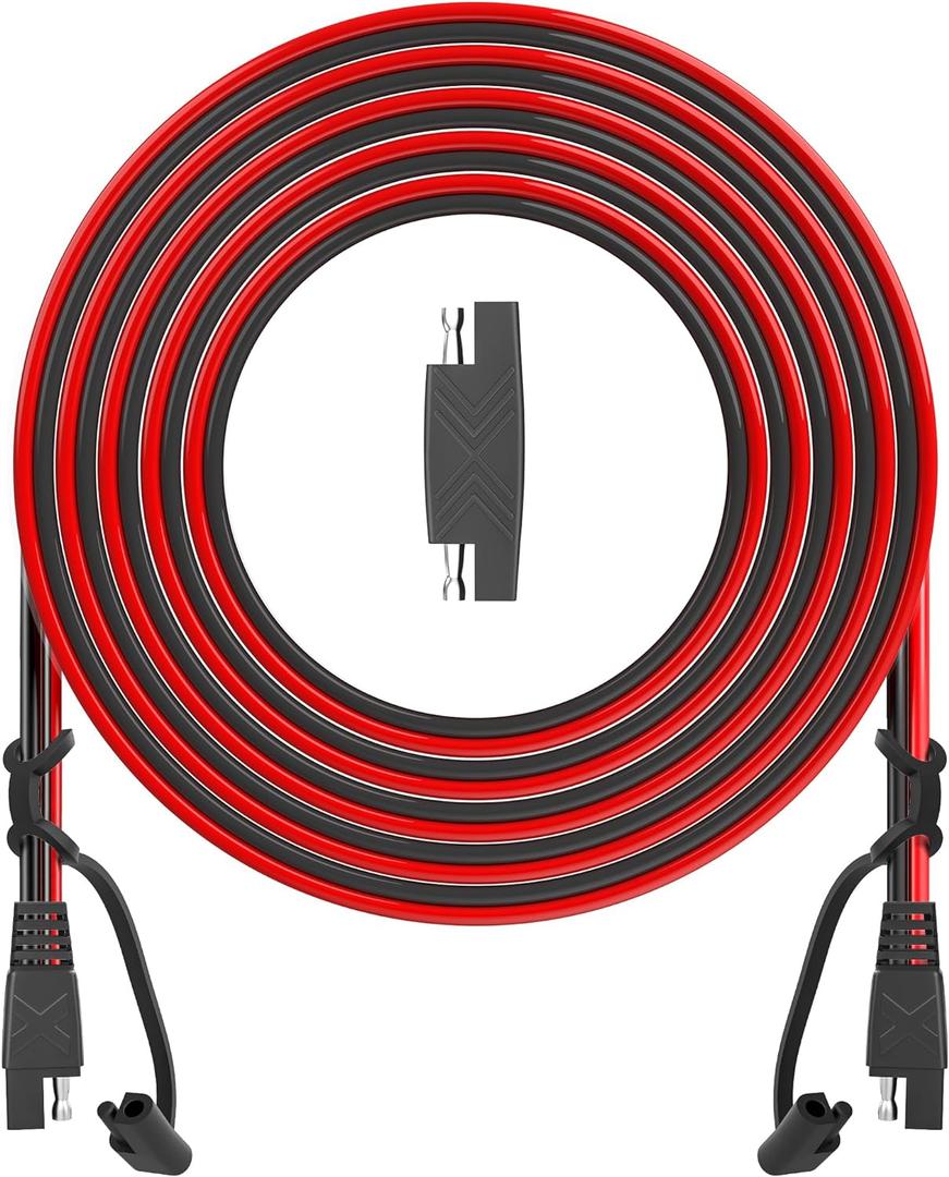 OYMSAE 25Feet SAE to SAE Extension Cable Quick Disconnect Connector 16AWG,for Automotive,Solar Panel Panel SAE Plug(25FT(16AWG)), Charging Adapter