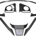 Dreamseek Steering Wheel Cover Strip Trim for 10th Gen Honda Civic 2016 2017 2018 2019 2020 2021 Interior Steering Wheel Decoration Sticker Carbon Fiber Style