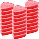 24 Pcs 17 Oz Valentine's Day Heart Shaped Container Plastic Seasoning Containers Box Food Storage Containers with Clear Transparent Lids Reusable Dessert Box for Valentine Fruit Vegetable (Red)