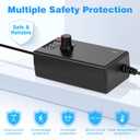 3V-12V 3A 36W Power Supply Adjustable DC 3V 5V 6V 9V 12V Variable Universal AC/DC Adapter with LED Display, 100V-240V AC to 3V-12V DC Converter 3000mA Max with 5.5x2.1/2.5mm Female to Alligator Clip