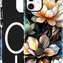 Magnetic Flower Phone Case for iPhone 11, White Lotus