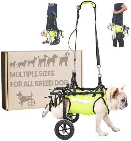 Acesolid Adjustable Dog Wheelchair for Back Legs, for All Breed Dog - Includes High-Visibility Vest, Leash & Sling Lift, Lightweight Pet Wheelchair for Disabled Hind Legs (Medium, for Small Breed Dog)