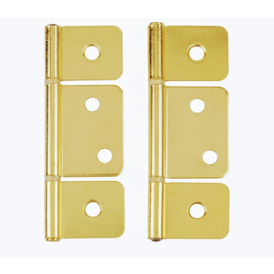Flag Three Leaf Brass Plated Hinges Bi-Fold & Shutter - Pack of 8 - Non-Mortise Cabinet Hinges - Furniture Hardware - NH8-SB