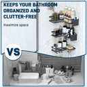 Sitlais Corner Shower Caddy 5-Pack Rustproof Metal Wall Mounted Shelves with 2 Storage Boxes & 18 Hooks, Adhesive Shower Organizer, Bathroom Corner Shelf, No-Drill, Space-Saving, Durable Black