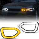 KEWISAUTO Grille Lights for Dodge Charger, LED Front Grille Lights Turn Signal Daytime Running Light for Dodge Charger SRT/Scat Pack 2015-2019, Charger Daytona, SXT & R/T 2017-2019 Accessories