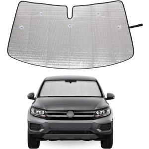 Windshield Sunshade for Volkswagen Tiguan 2009-2017 Accessories Front Window Sun Shade Foldable Reflective Sun Visor Custom Sunscreen UV Blocker Privacy Protector HeatShield Keeps Your Vehicle Cool