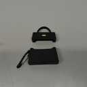 Case for AirPods 4, Girls Creative Fashion Mini Handbag Purse Case, Stylish Soft Silicone TPU Earphone Protection Charging Cover for AirPods 4 +Hook -Black