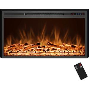 Electric Fireplace, 50" Electric Fireplace Inserts, Recessed Fireplace Heater with Remote Control, Adjustable Flame Colors, Timer&Overheating Protection, 750/1500W