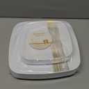 R-kay Gold Plastic Plates - 40 Pack - 20 Square 10.25'' & 20 Round 7.5'' Disposable Plates - Heavy Duty Plastic Plates for Party & Wedding