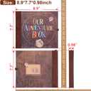 JIMBON Our Adventure Book Scrapbook Photo Album Retro Style Embossed Letter Cover Travel Diary Journal Scrap Book Kit For Couples,Memory Book For Anniversary Wedding