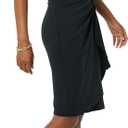 Amazon Essentials Women's Cap Sleeve Boat-Neck Faux Wrap Dress, Large