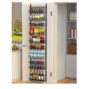 Over the Door Pantry Organizer, 10-Tier Over the Door Organizer with Adjustable Basket, Door Organization for Pantry Kitchen Storage Room Spice Rack, Black