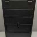 4 in 1 Rolling Makeup Case on Wheels with Drawer and Professional Cosmetic Organizers for Salon Barber - Bright Black