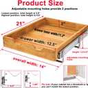 DINDON 1 Tier Pull Out Cabinet Organizer (14" W x 21" D) Single Tier Heavy Duty Sliding Wood Drawer Under Cabinet Shelf Organization Storage