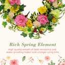 YNYLCHMX 18" Spring Summer Wreaths for Front Door, Artificial Floral Wreath with Peony and Eucalyptus Leaves, Green Foliage Wreath for Wall Window Farmhouse Party Holiday Home Decor