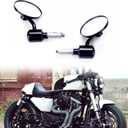 Universal Black Motorcycle Aluminum Rearview Side Mirrors 7/8" Bar End For Cafe Racer Bobber Cruiser Scooter