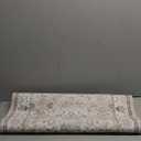 2x6 Hallway Washable Runner Rug : Vintage Soft Kitchen Laundry Runner with Non Slip Backing Farmhouse Entryway Living Room Floor Mat Stain Resistant Carpet for Bedroom Bathroom Distressed Beside Rug (Beige)