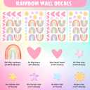 Epakh Rainbow Wall Decor Stickers Small Rainbow Decal Watercolor Heart Star Sun Wall Stickers Decor for Girls Boys Baby Bedroom Nursery(Luminous Blue)